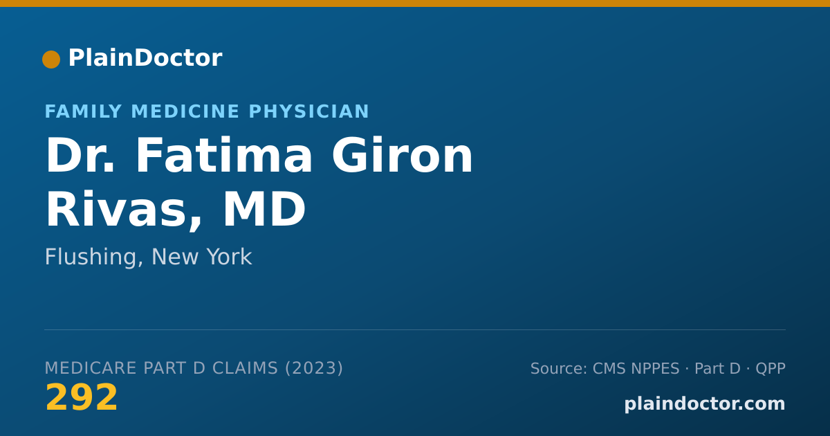 Shareable card for Fatima Giron Rivas, MD - Family Medicine Physician, Flushing, NY