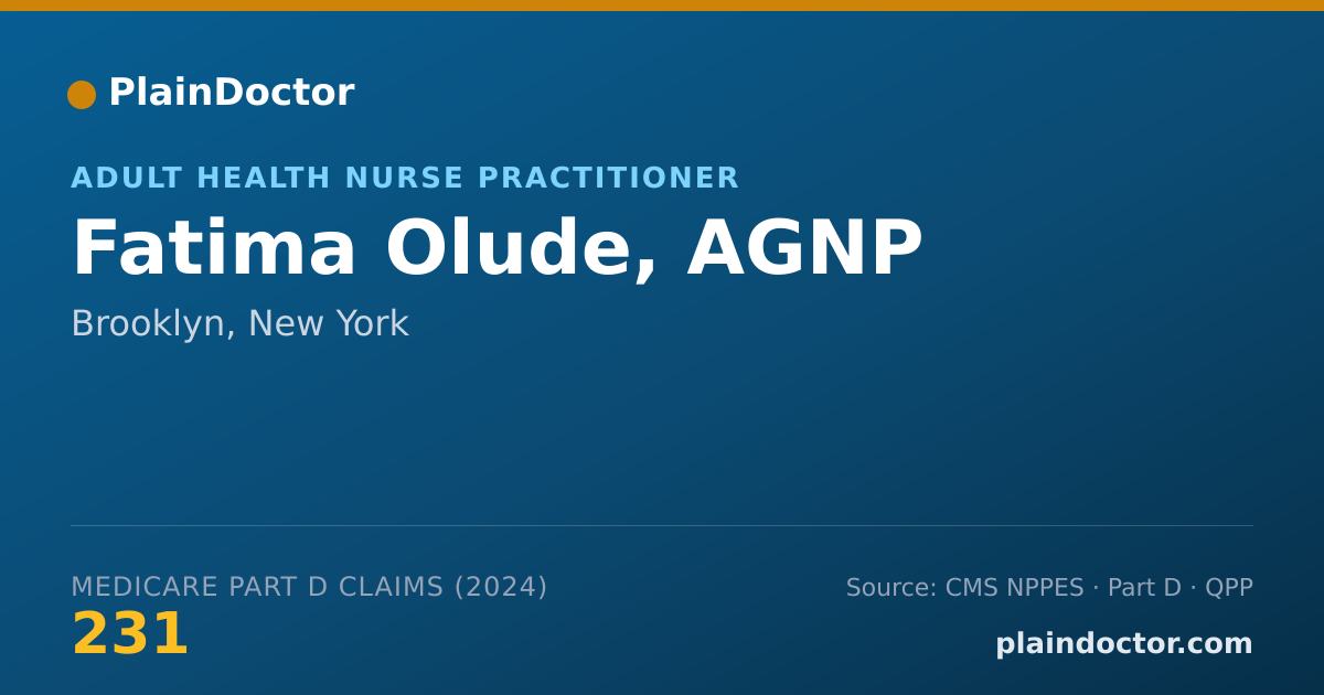 Shareable card for Fatima Olude, AGNP - Adult Health Nurse Practitioner, Brooklyn, NY