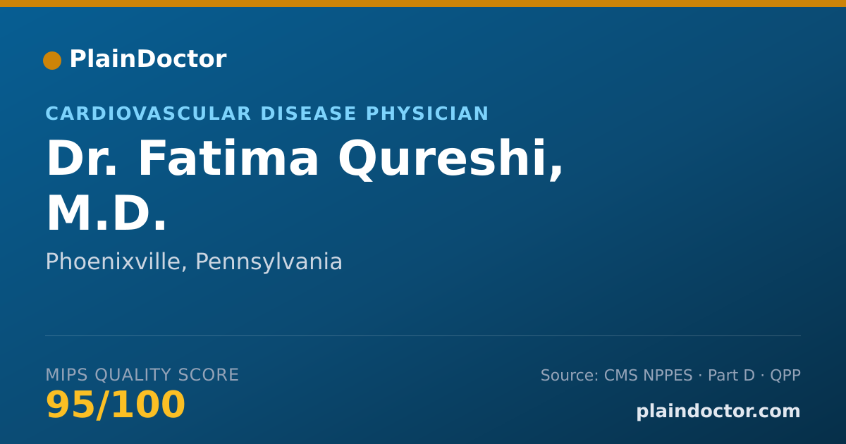 Shareable card for Fatima Qureshi, M.D. - Cardiovascular Disease Physician, Phoenixville, PA