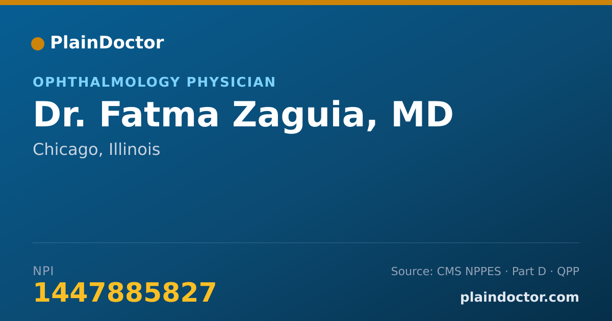 Shareable card for Fatma Zaguia, MD - Ophthalmology Physician, Chicago, IL
