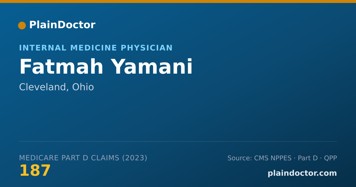 Shareable card for Fatmah Yamani - Internal Medicine Physician, Cleveland, OH