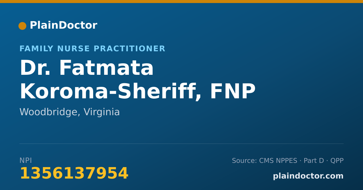 Shareable card for Fatmata Koroma-Sheriff, FNP - Family Nurse Practitioner, Woodbridge, VA