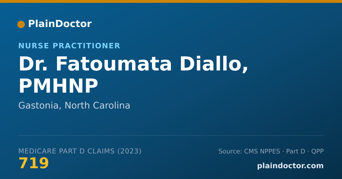 Shareable card for Fatoumata Diallo, PMHNP - Nurse Practitioner, Gastonia, NC