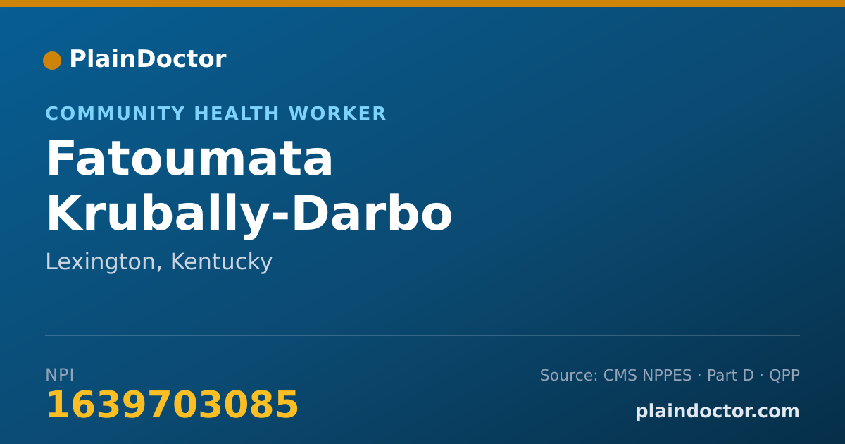 Shareable card for Fatoumata Krubally-Darbo - Community Health Worker, Lexington, KY