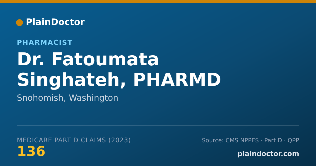 Shareable card for Fatoumata Singhateh, PHARMD - Pharmacist, Snohomish, WA