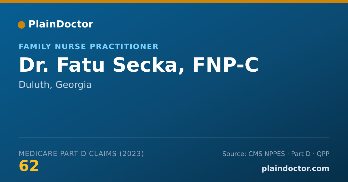 Shareable card for Fatu Secka, FNP-C - Family Nurse Practitioner, Duluth, GA