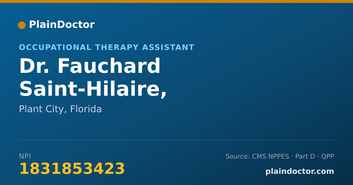 Shareable card for Fauchard Saint-Hilaire, COTA/L-CLT - Occupational Therapy Assistant, Plant City, FL