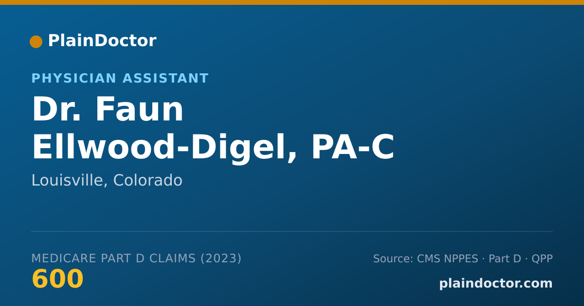 Shareable card for Faun Ellwood-Digel, PA-C - Physician Assistant, Louisville, CO