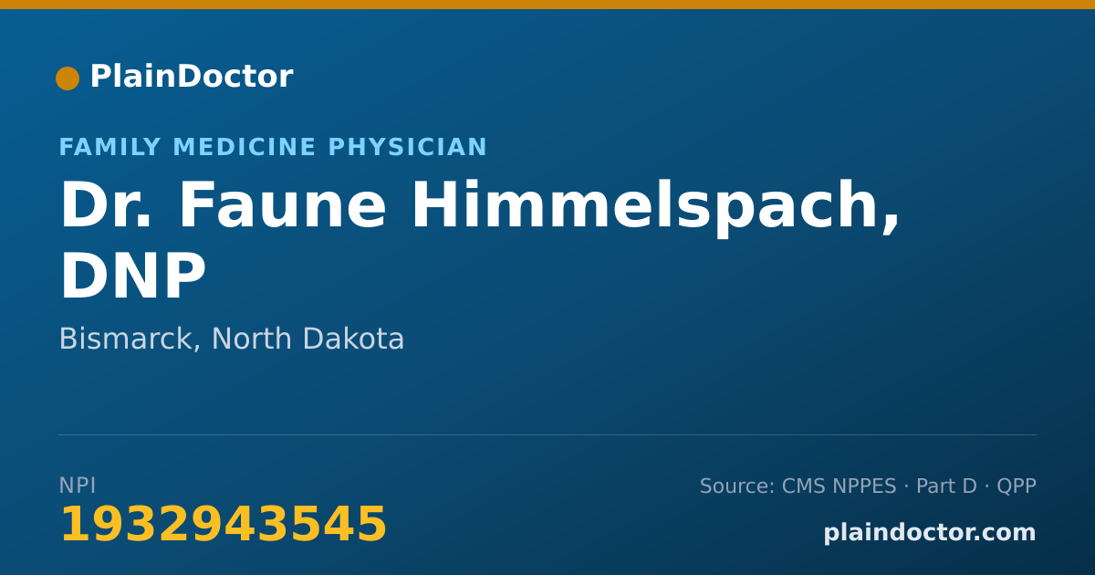 Shareable card for Faune Himmelspach, DNP - Family Medicine Physician, Bismarck, ND