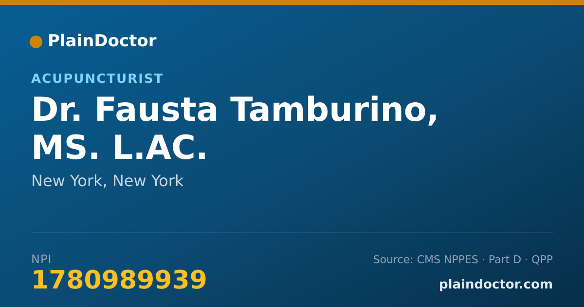 Shareable card for Fausta Tamburino, MS. L.AC. - Acupuncturist, New York, NY