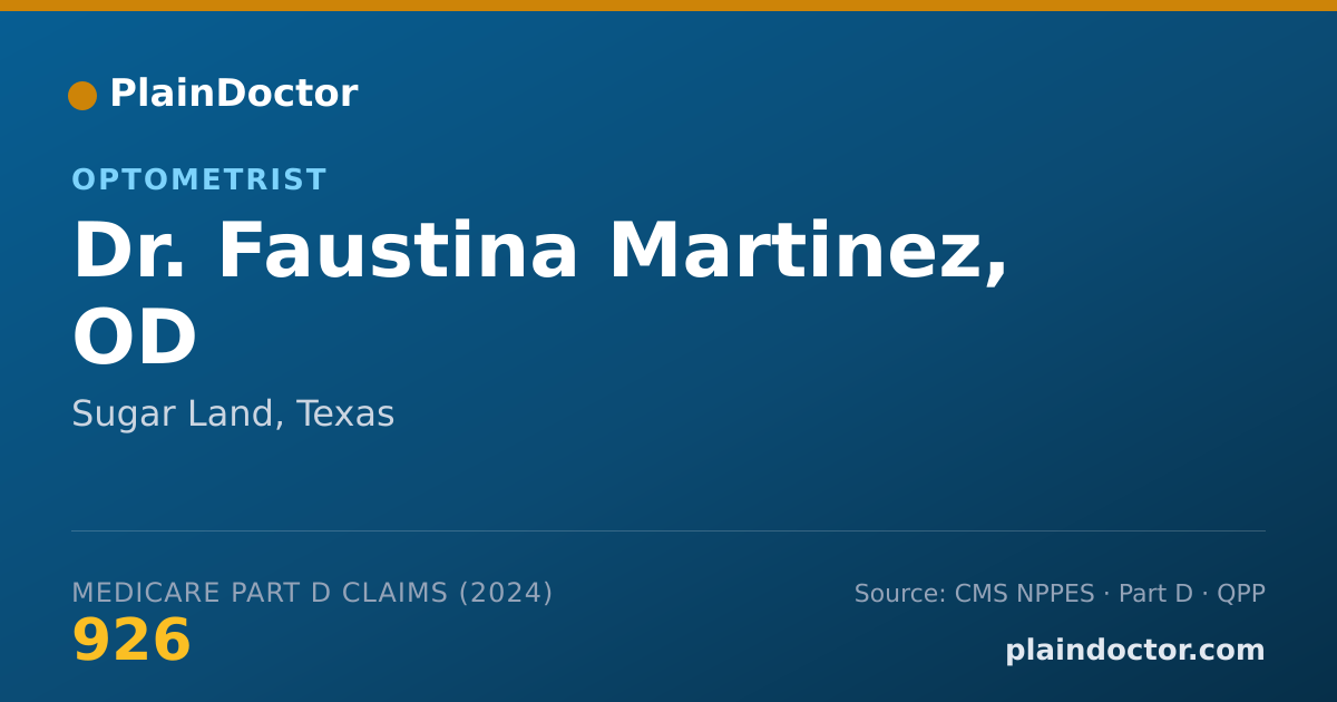 Shareable card for Faustina Martinez, OD - Optometrist, Sugar Land, TX