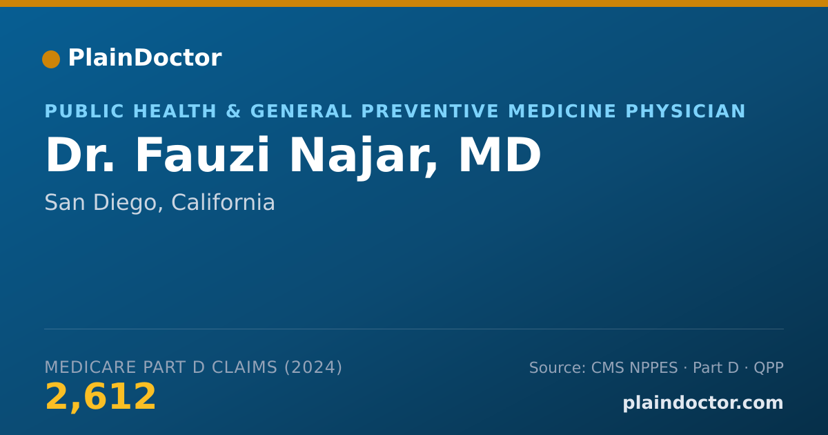Shareable card for Fauzi Najar, MD - Public Health & General Preventive Medicine Physician, San Diego, CA