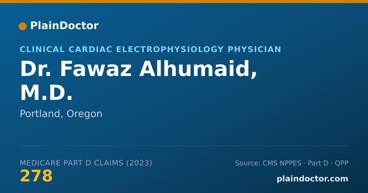 Shareable card for Fawaz Alhumaid, M.D. - Clinical Cardiac Electrophysiology Physician, Portland, OR