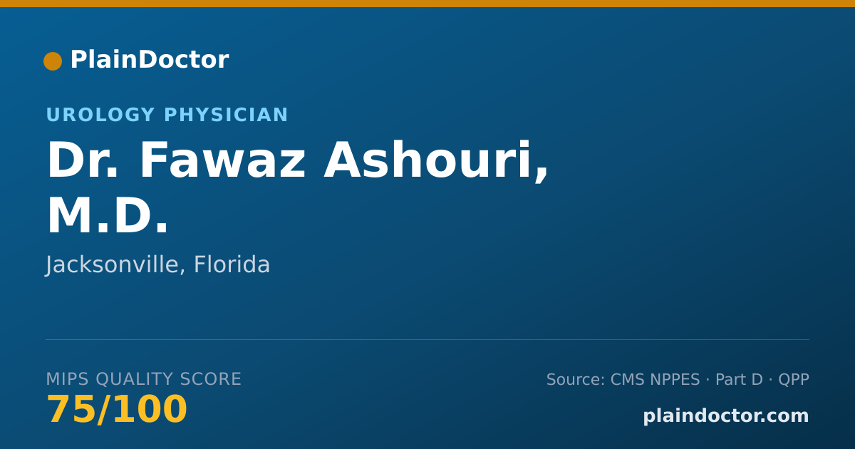 Shareable card for Fawaz Ashouri, M.D. - Urology Physician, Jacksonville, FL