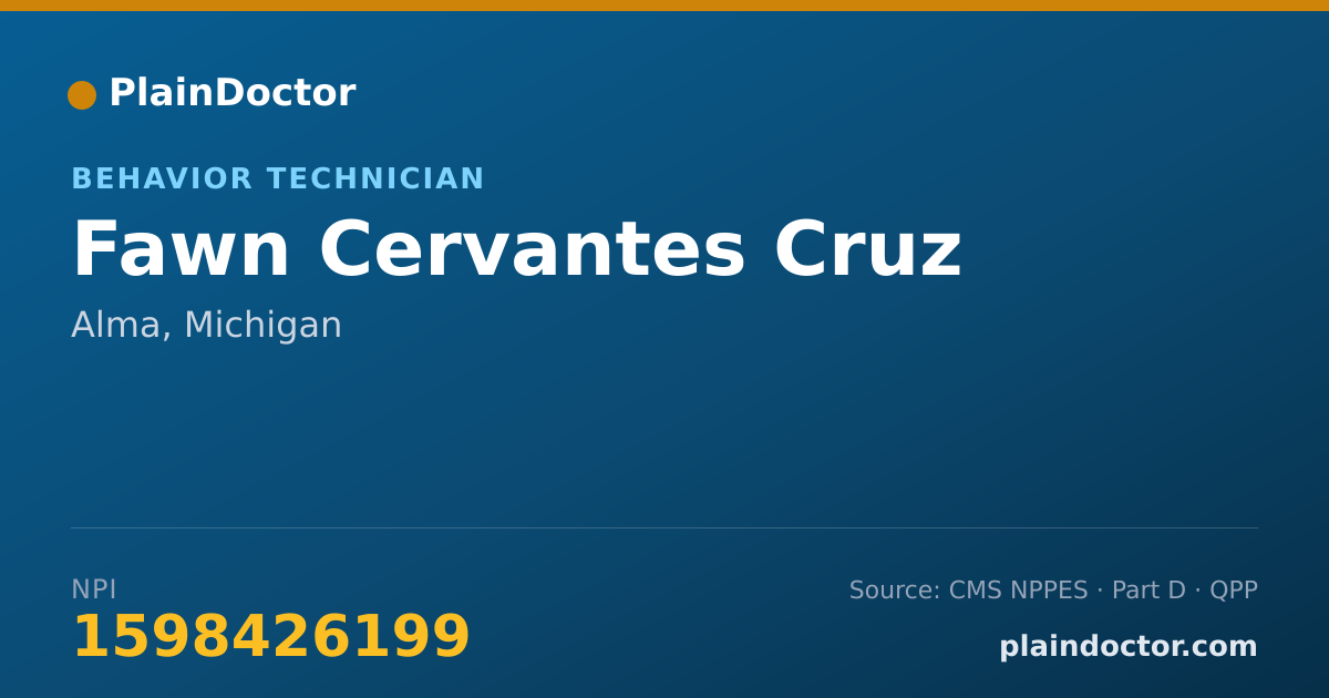 Shareable card for Fawn Cervantes Cruz - Behavior Technician, Alma, MI