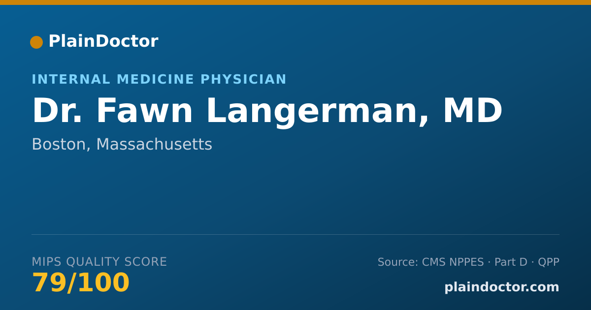 Shareable card for Fawn Langerman, MD - Internal Medicine Physician, Boston, MA