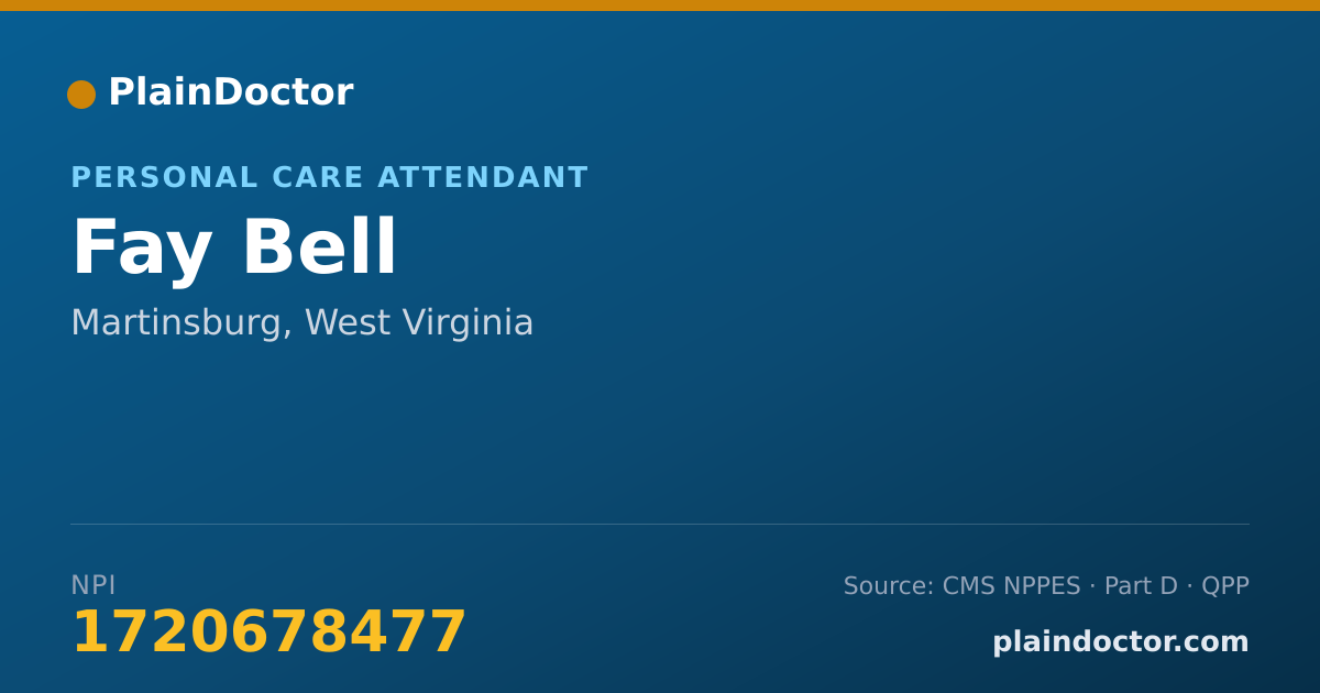 Shareable card for Fay Bell - Personal Care Attendant, Martinsburg, WV