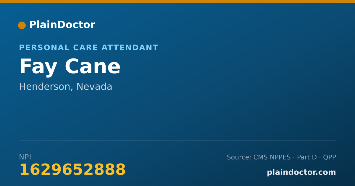 Shareable card for Fay Cane - Personal Care Attendant, Henderson, NV