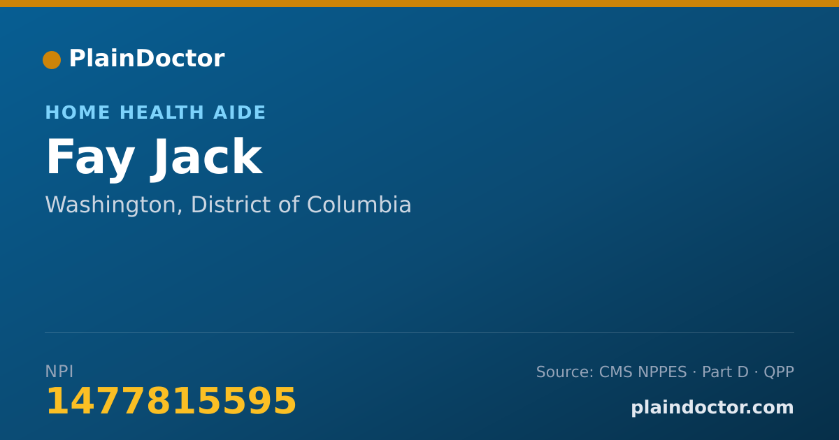 Shareable card for Fay Jack - Home Health Aide, Washington, DC