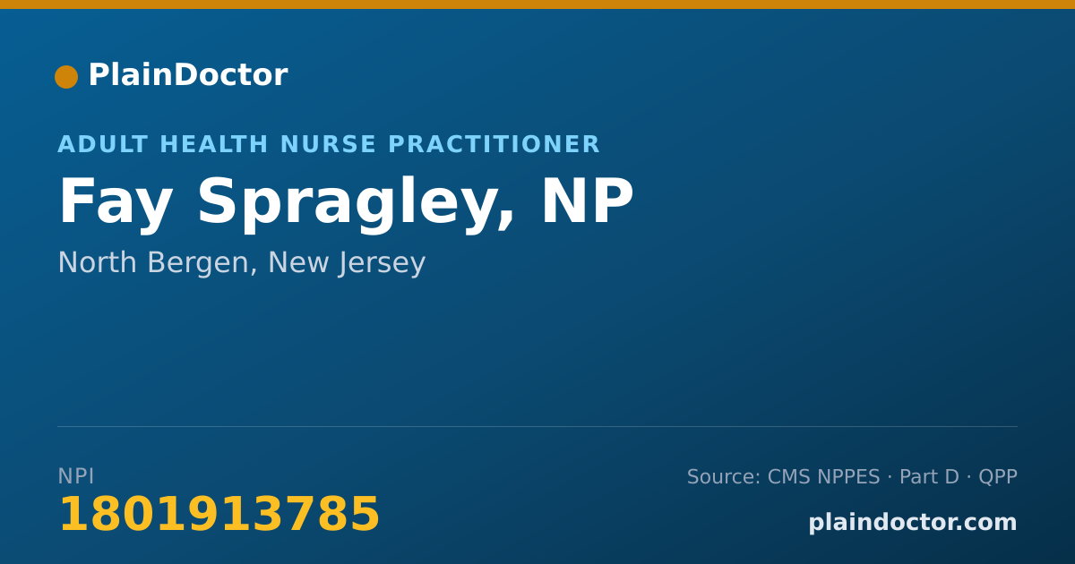 Shareable card for Fay Spragley, NP - Adult Health Nurse Practitioner, North Bergen, NJ