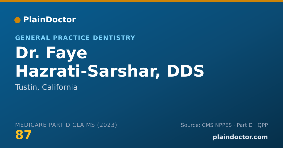 Shareable card for Faye Hazrati-Sarshar, DDS - General Practice Dentistry, Tustin, CA