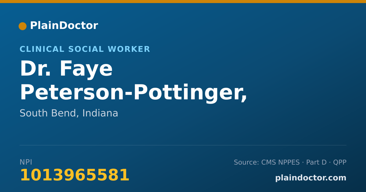 Shareable card for Faye Peterson-Pottinger, LCSW - Clinical Social Worker, South Bend, IN