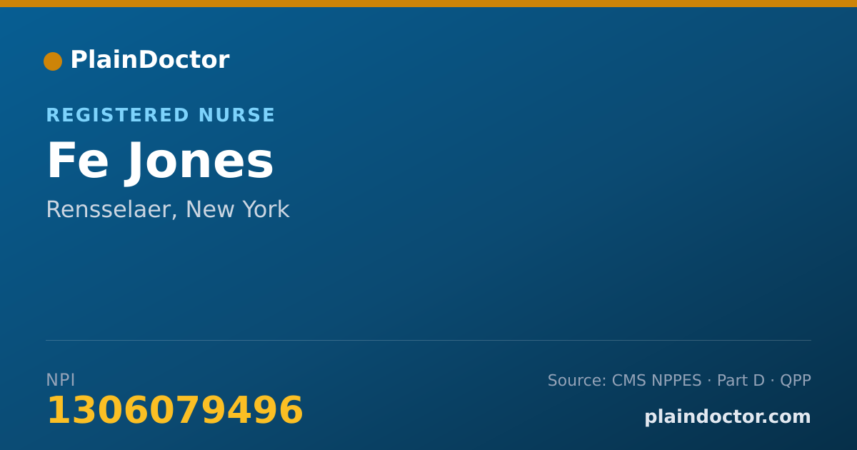 Shareable card for Fe Jones - Registered Nurse, Rensselaer, NY