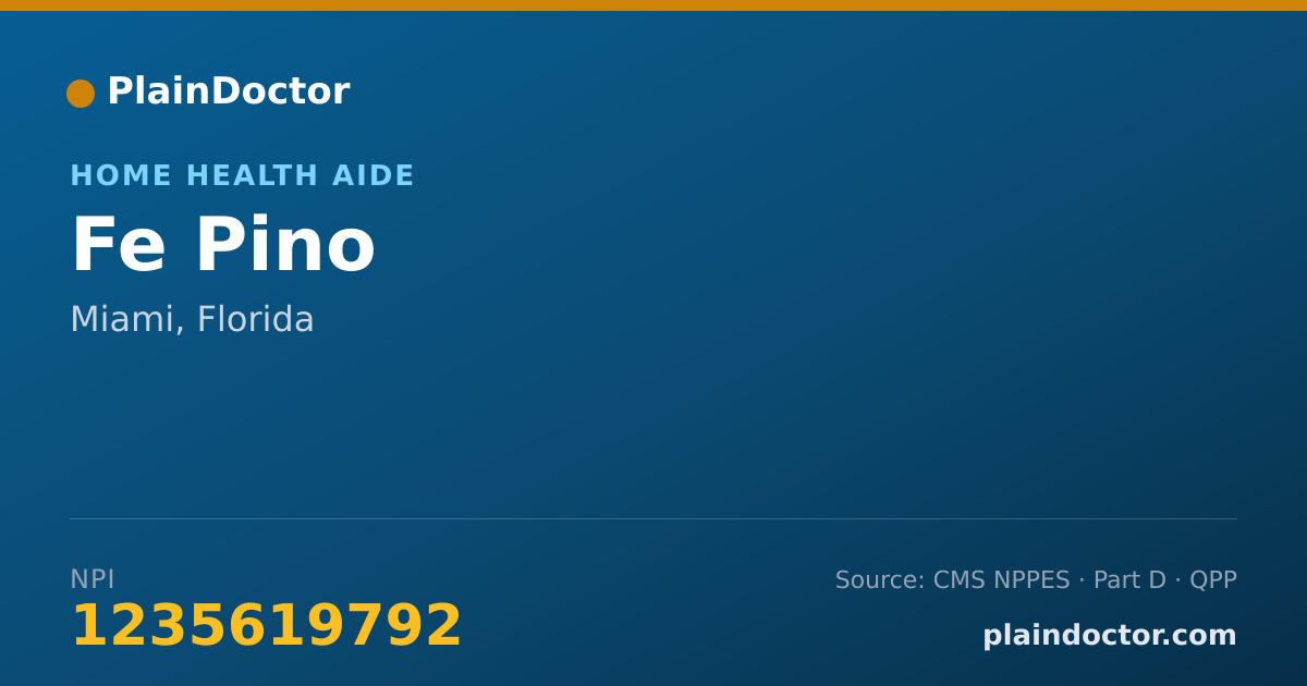 Shareable card for Fe Pino - Home Health Aide, Miami, FL