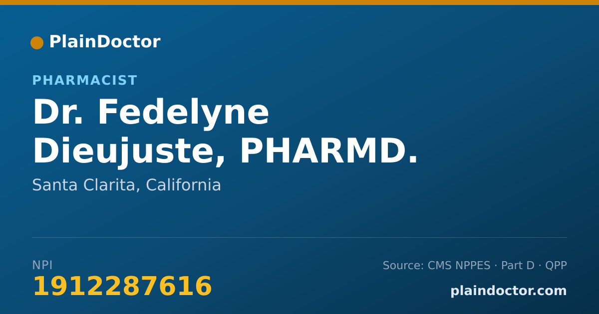 Shareable card for Fedelyne Dieujuste, PHARMD. - Pharmacist, Santa Clarita, CA