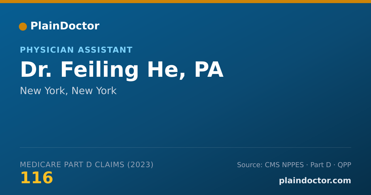 Shareable card for Feiling He, PA - Physician Assistant, New York, NY