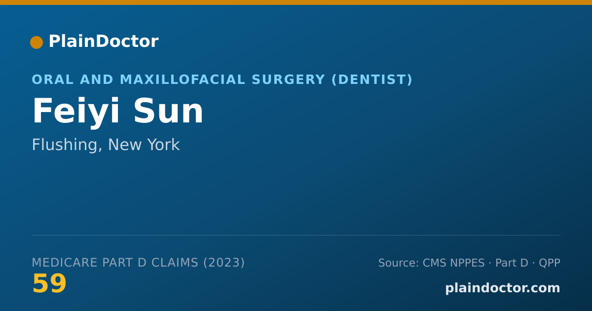 Shareable card for Feiyi Sun - Oral and Maxillofacial Surgery (Dentist), Flushing, NY
