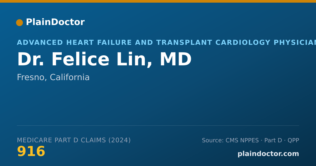 Shareable card for Felice Lin, MD - Cardiovascular Disease Physician, Fresno, CA