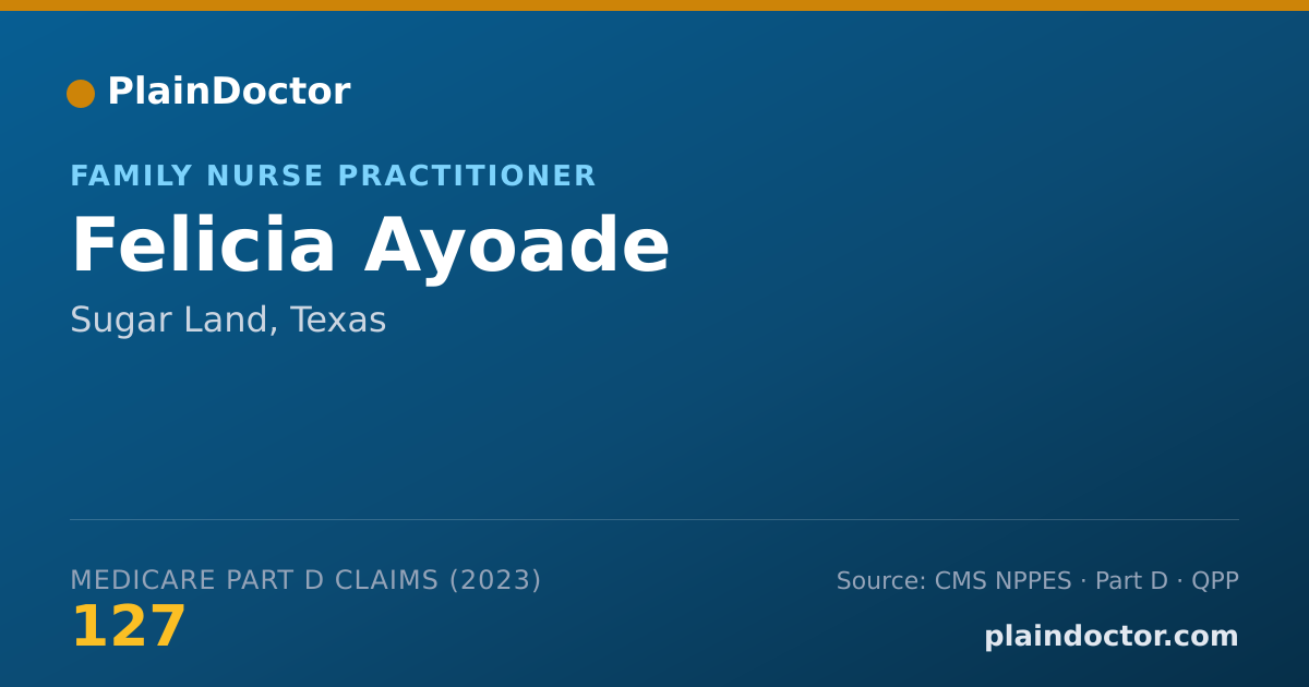 Shareable card for Felicia Ayoade - Family Nurse Practitioner, Sugar Land, TX