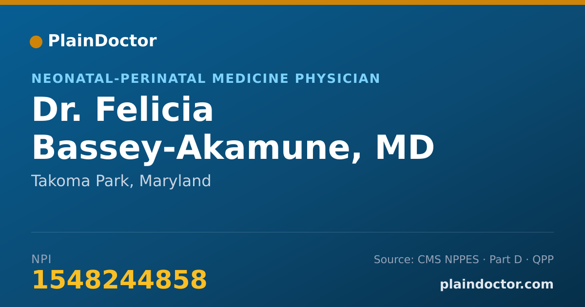Shareable card for Felicia Bassey-Akamune, MD - Neonatal-Perinatal Medicine Physician, Takoma Park, MD