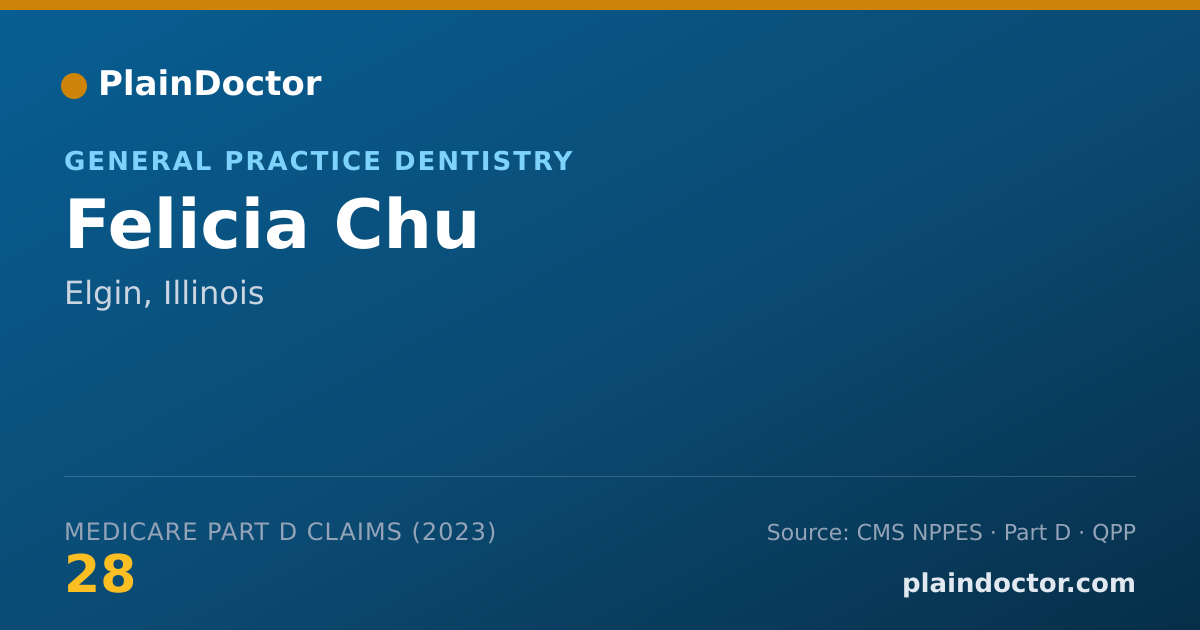 Shareable card for Felicia Chu - General Practice Dentistry, Elgin, IL