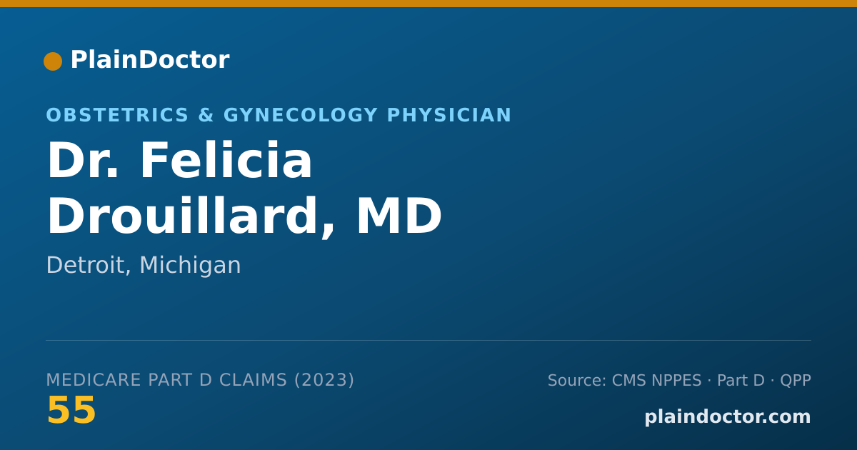 Shareable card for Felicia Drouillard, MD - Obstetrics & Gynecology Physician, Detroit, MI