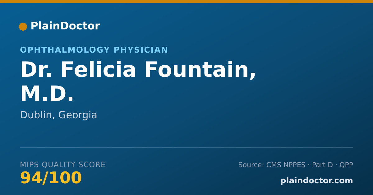 Shareable card for Felicia Fountain, M.D. - Ophthalmology Physician, Dublin, GA