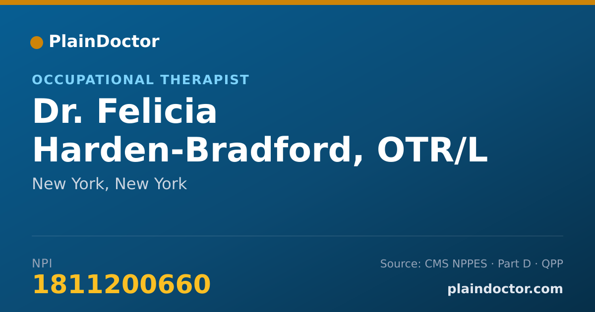 Shareable card for Felicia Harden-Bradford, OTR/L - Occupational Therapist, New York, NY