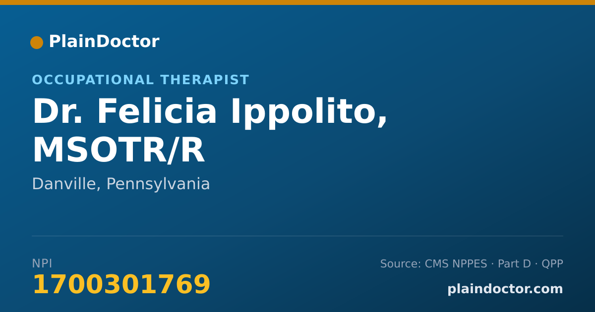 Shareable card for Felicia Ippolito, MSOTR/R - Occupational Therapist, Danville, PA