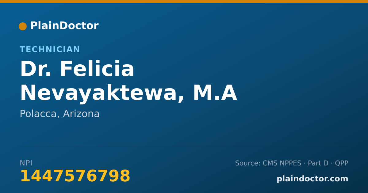 Shareable card for Felicia Nevayaktewa, M.A - Technician, Polacca, AZ