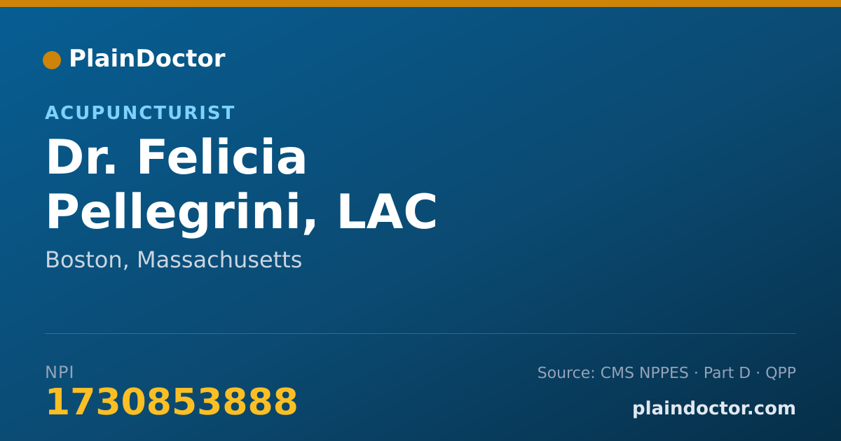Shareable card for Felicia Pellegrini, LAC - Acupuncturist, Boston, MA