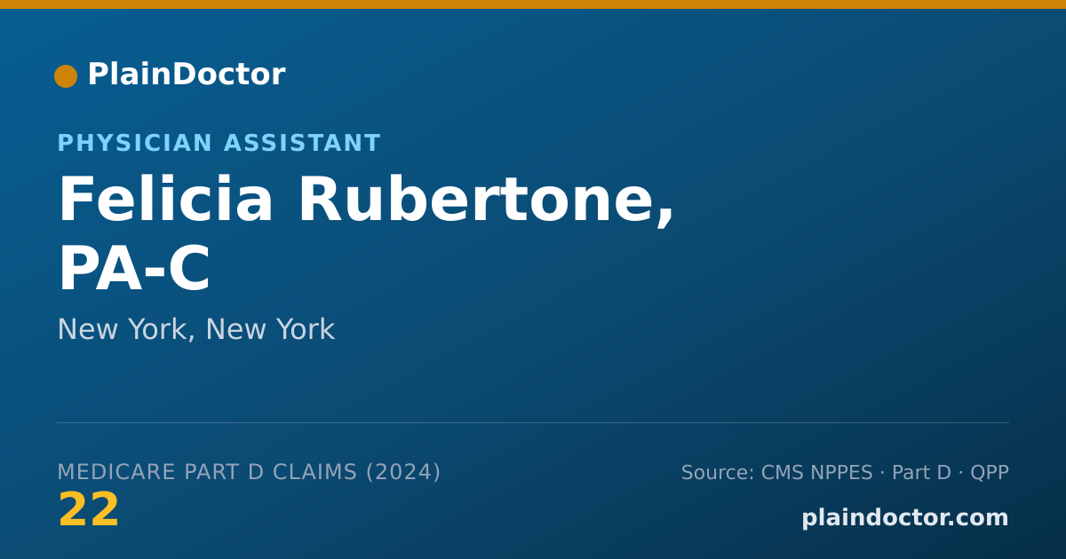 Shareable card for Felicia Rubertone, PA-C - Physician Assistant, New York, NY
