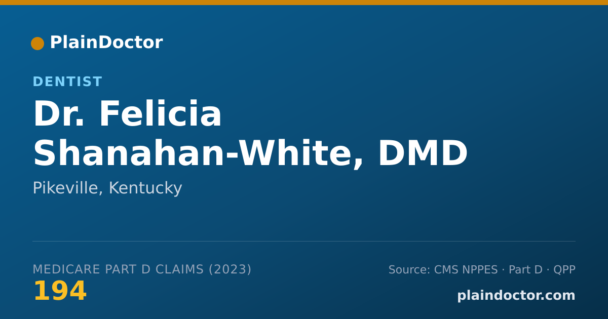 Shareable card for Felicia Shanahan-White, DMD - Dentist, Pikeville, KY