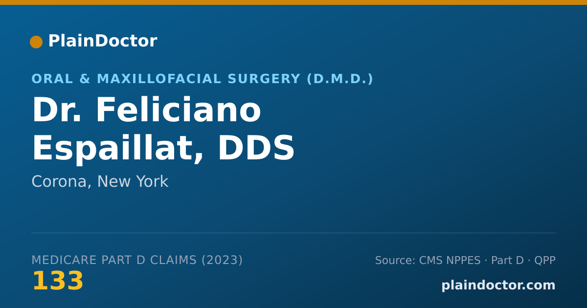 Shareable card for Feliciano Espaillat, DDS - Oral & Maxillofacial Surgery (D.M.D.), Corona, NY