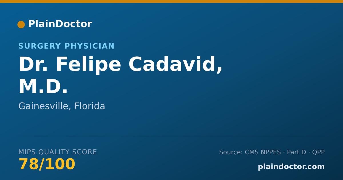 Shareable card for Felipe Cadavid, M.D. - Surgery Physician, Gainesville, FL