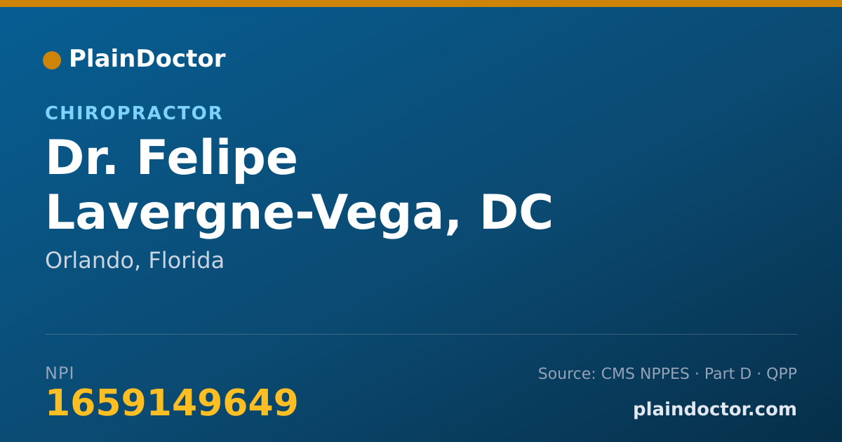 Shareable card for Felipe Lavergne-Vega, DC - Chiropractor, Orlando, FL