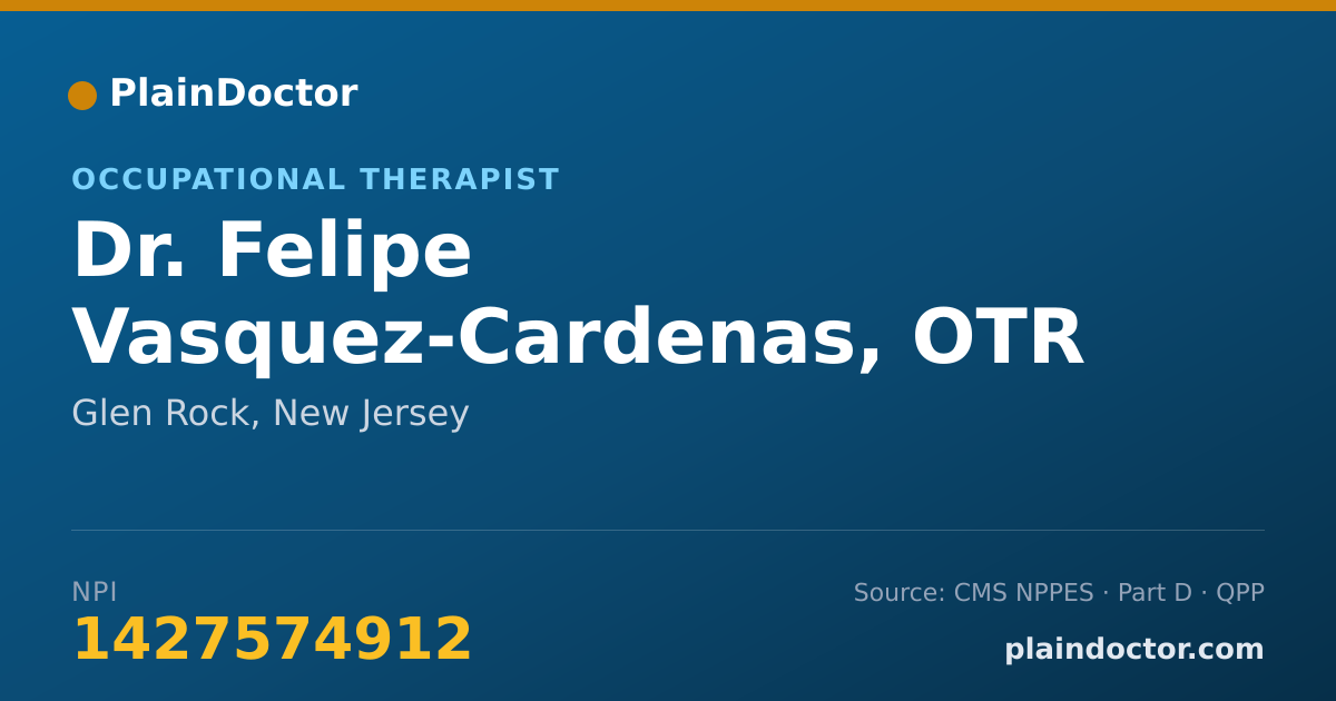Shareable card for Felipe Vasquez-Cardenas, OTR - Occupational Therapist, Glen Rock, NJ