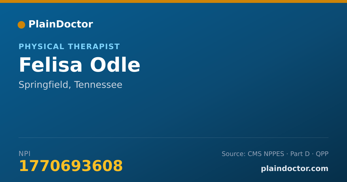 Shareable card for Felisa Odle - Physical Therapist, Springfield, TN
