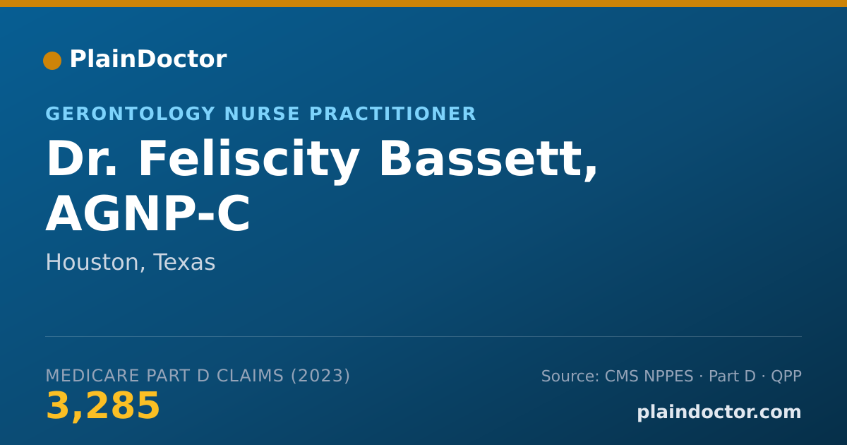 Shareable card for Feliscity Bassett, AGNP-C - Gerontology Nurse Practitioner, Houston, TX