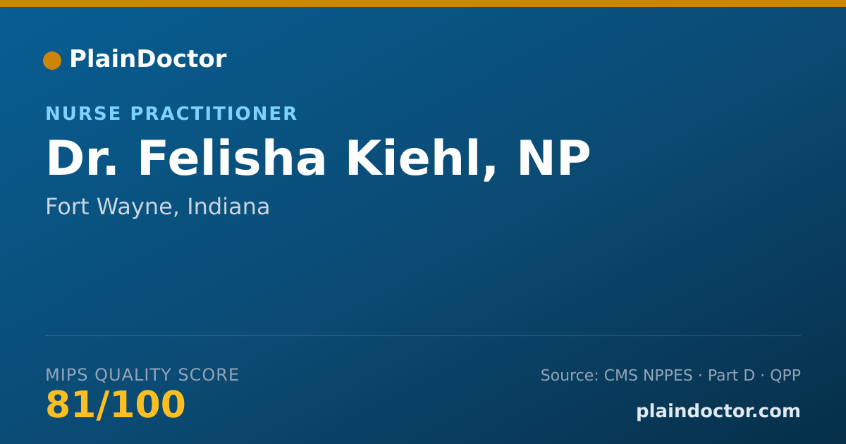 Shareable card for Felisha Kiehl, NP - Nurse Practitioner, Fort Wayne, IN